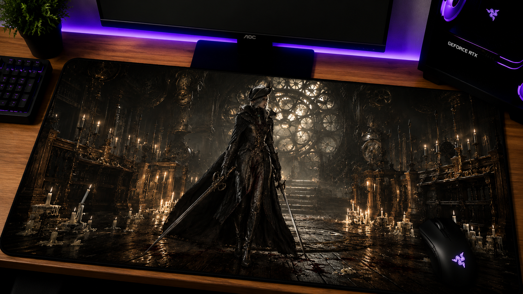 Bloodborne Inspired XXL Gaming Mouse Pad 03 Non-LED