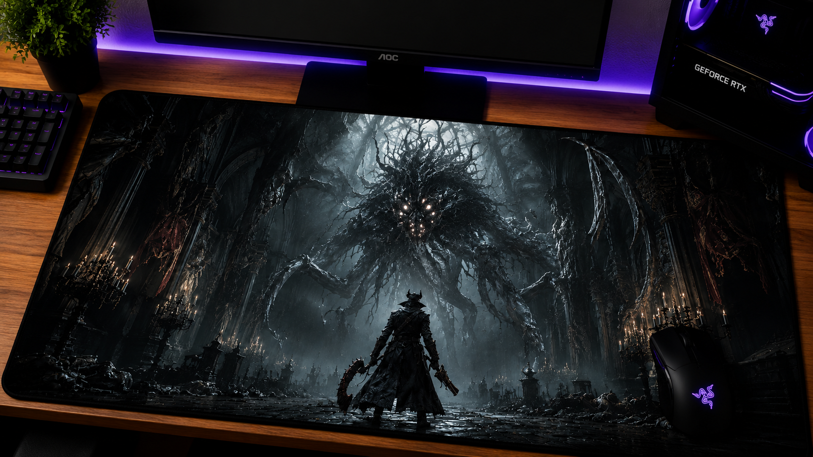 Bloodborne Inspired XXL Gaming Mouse Pad 04 Non-LED