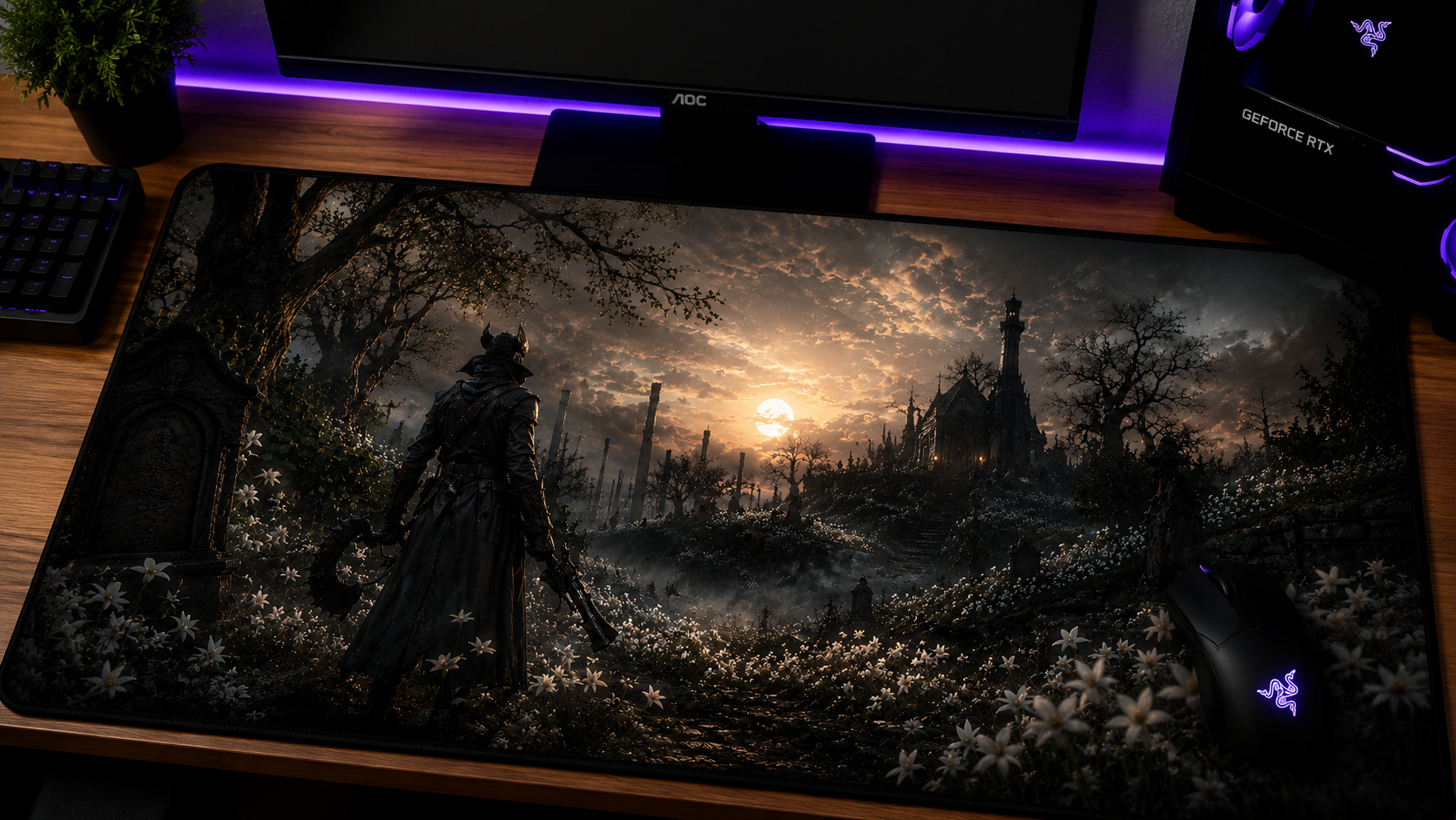 Bloodborne Inspired XXL Gaming Mouse Pad 05 Non-LED