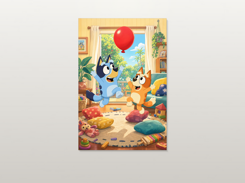 Bluey inspired canvas poster artwork 01