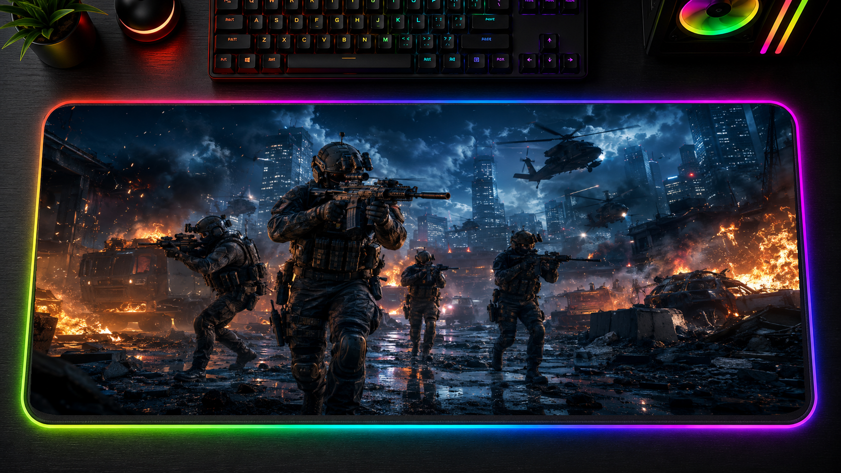 Call of Duty inspired XXL gaming mouse pad 01 LED RGB version, 3 mm thick