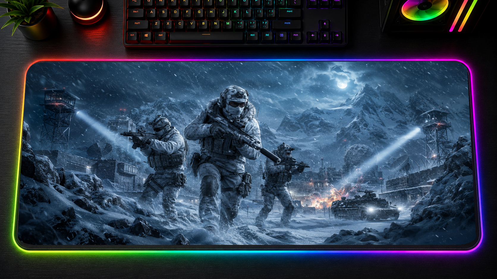 Call of Duty inspired XXL gaming mouse pad 02 LED RGB version, 3 mm thick