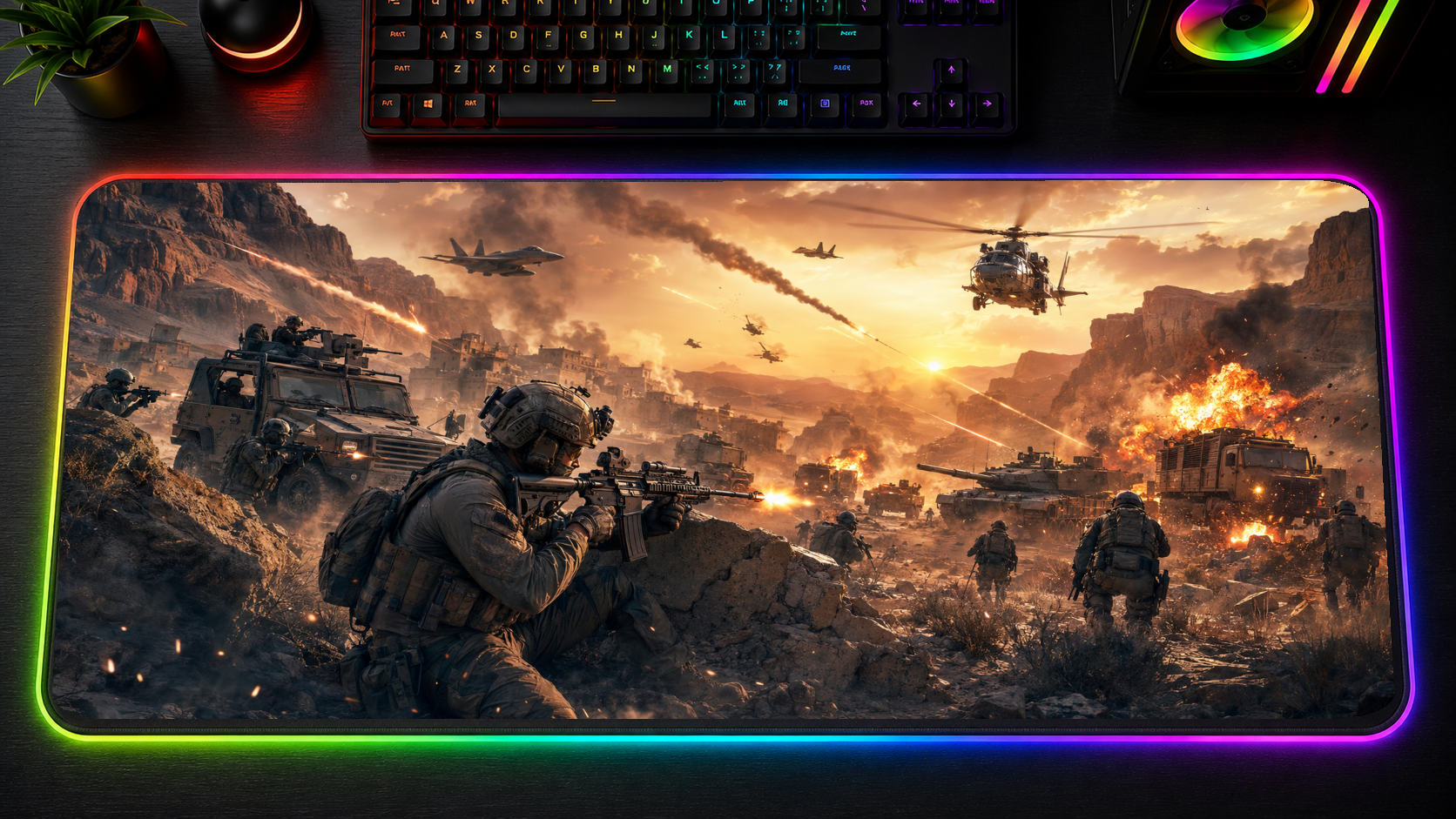 Call of Duty inspired XXL gaming mouse pad 03 LED RGB version, 3 mm thick