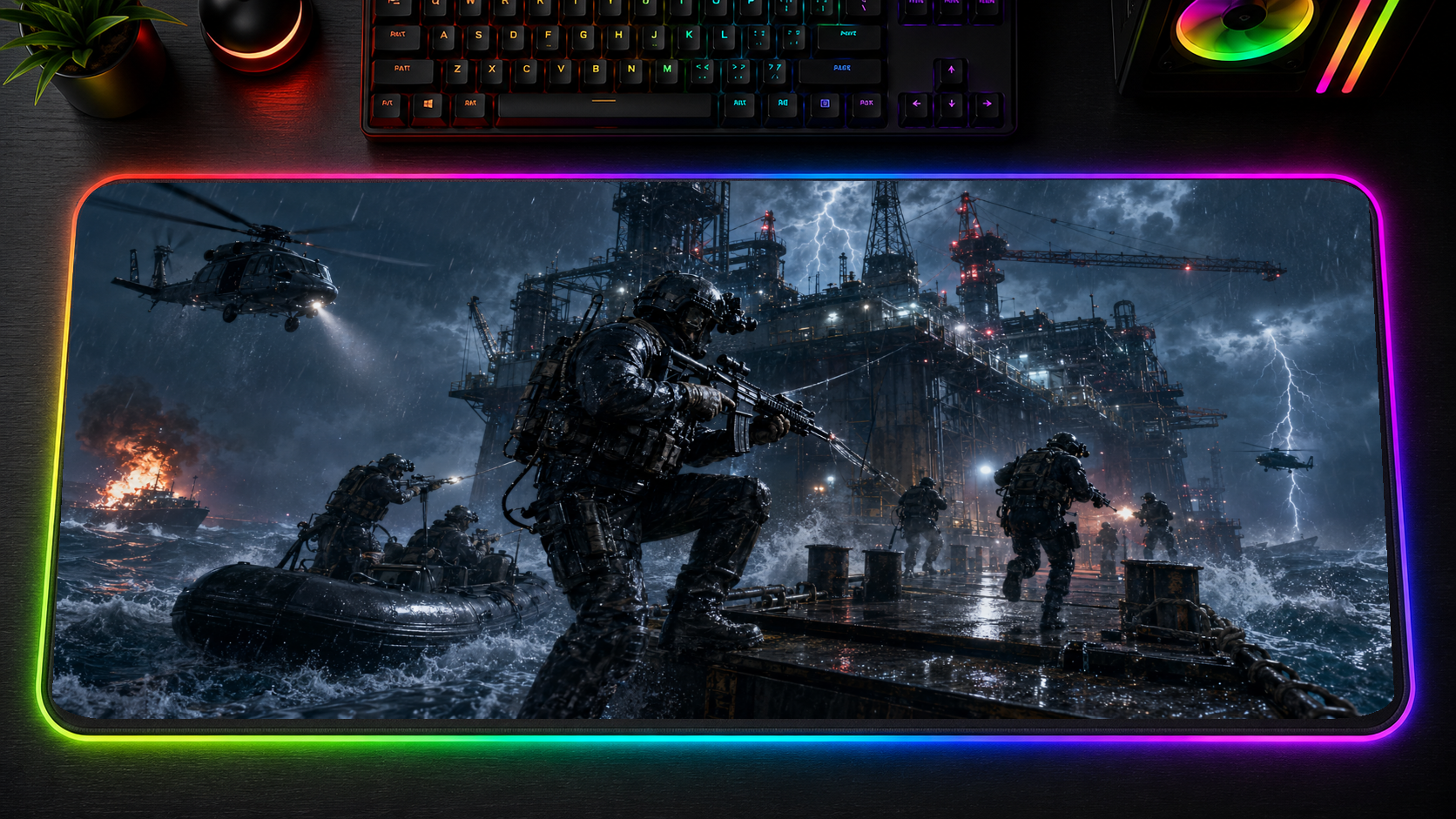 Call of Duty inspired XXL gaming mouse pad 04 LED RGB version, 3 mm thick