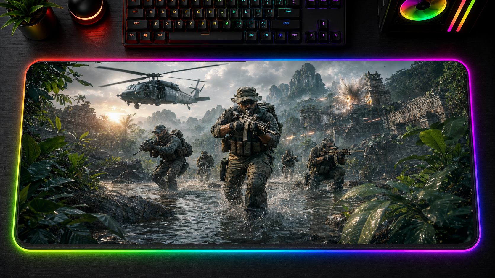 Call of Duty inspired XXL gaming mouse pad 05 LED RGB version, 3 mm thick