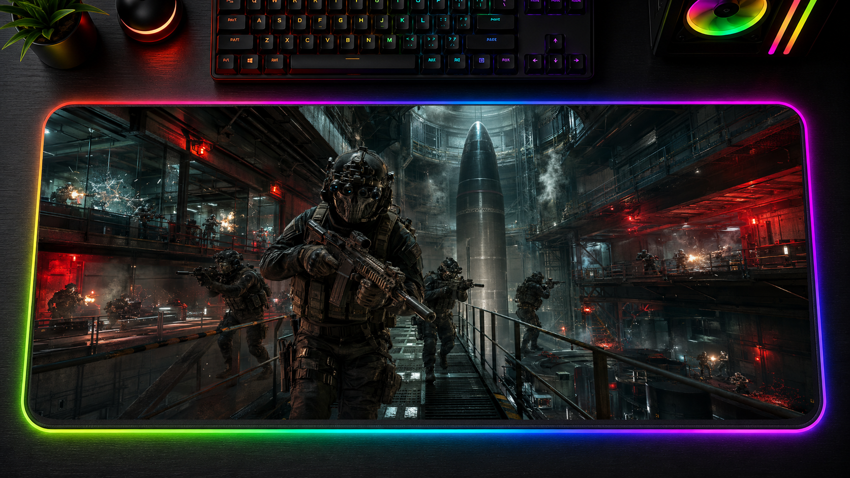 Call of Duty inspired XXL gaming mouse pad 06 LED RGB version, 3 mm thick