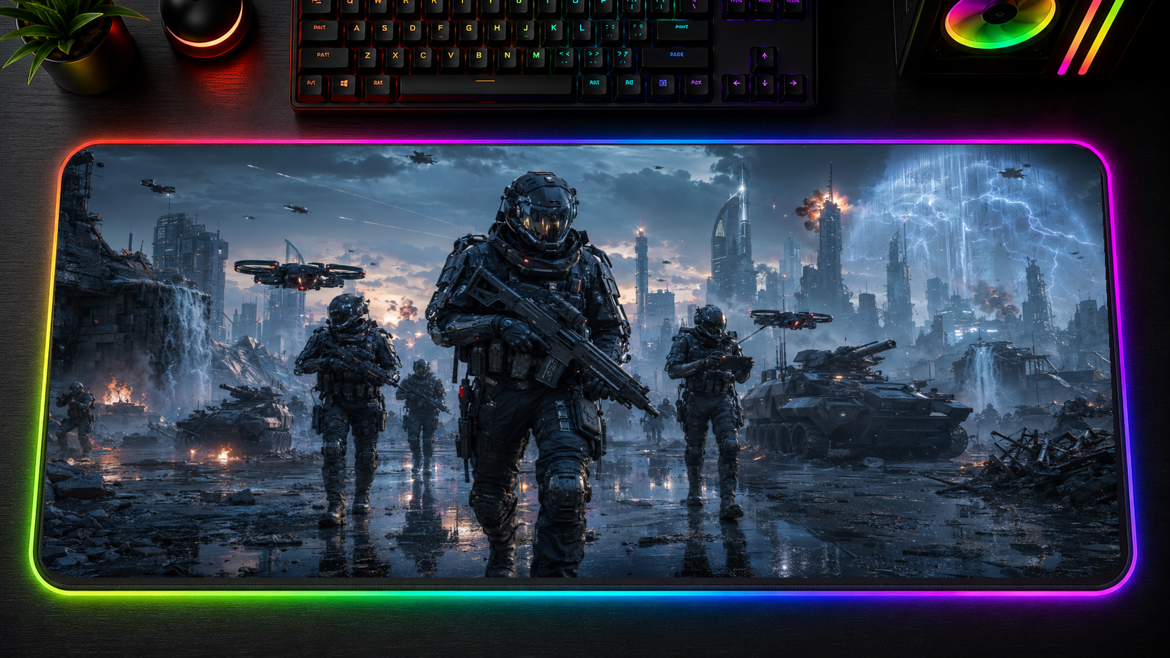 Call of Duty inspired XXL gaming mouse pad 09 LED RGB version, 3 mm thick