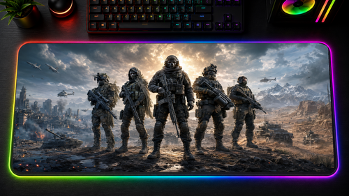 Call of Duty inspired XXL gaming mouse pad 10 LED RGB version, 3 mm thick