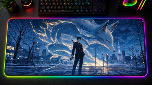 Chainsaw Man inspired XXL gaming mouse pad 02 LED version, 3 mm thick