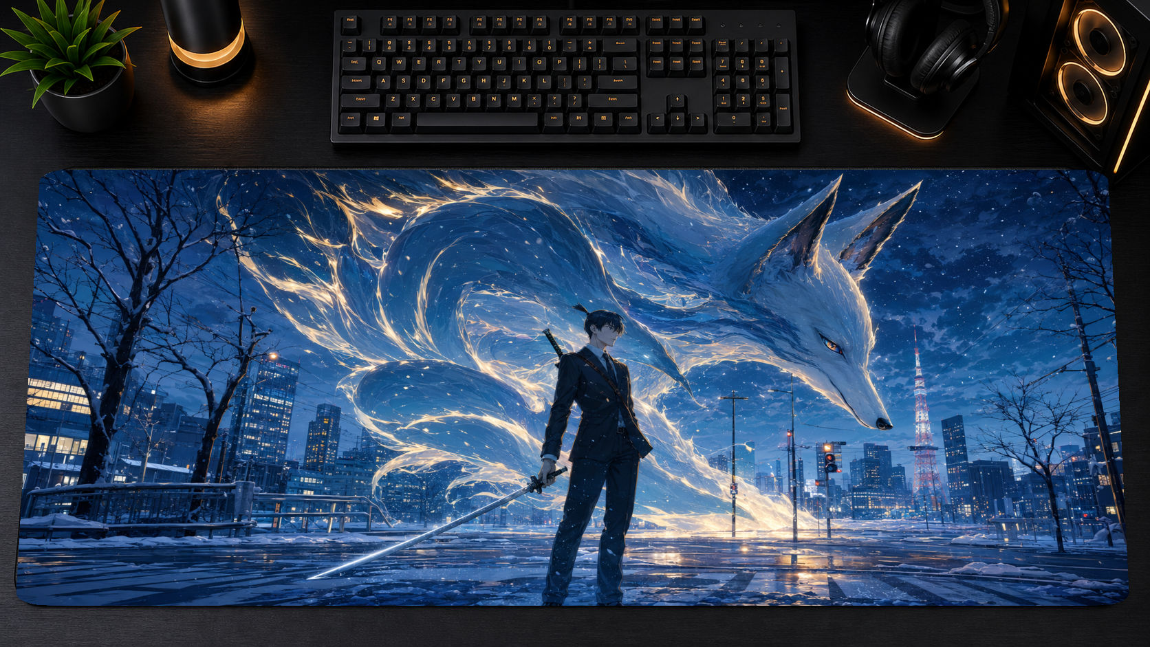 Chainsaw Man inspired XXL gaming mouse pad 02 Non-LED version, 3 mm thick