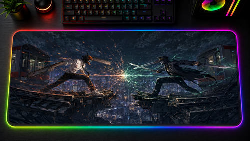 Chainsaw Man inspired XXL gaming mouse pad 05 LED version, 3 mm thick
