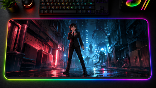 Chainsaw Man inspired XXL gaming mouse pad 06 LED version, 3 mm thick