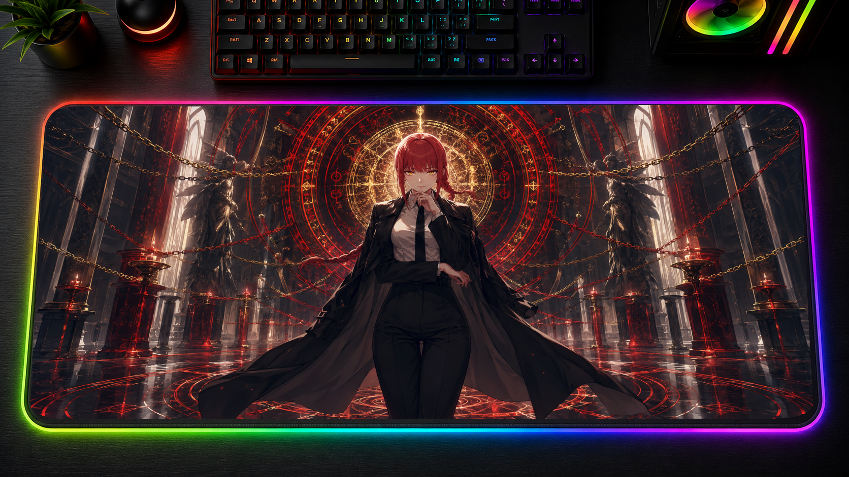 Chainsaw Man inspired XXL gaming mouse pad 07 LED version, 3 mm thick