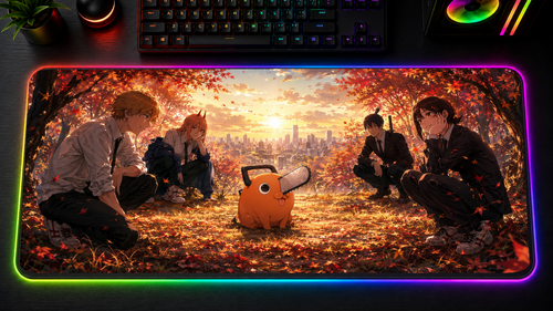 Chainsaw Man inspired XXL gaming mouse pad 08 LED version, 3 mm thick