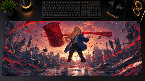 Chainsaw Man inspired XXL gaming mouse pad 09 Non-LED version, 3 mm thick