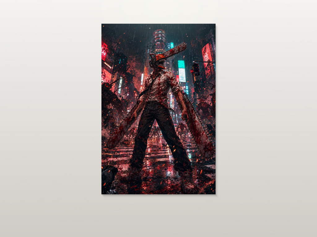 Chainsaw Man inspired canvas poster artwork 01