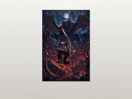 Chainsaw Man inspired canvas poster artwork 03