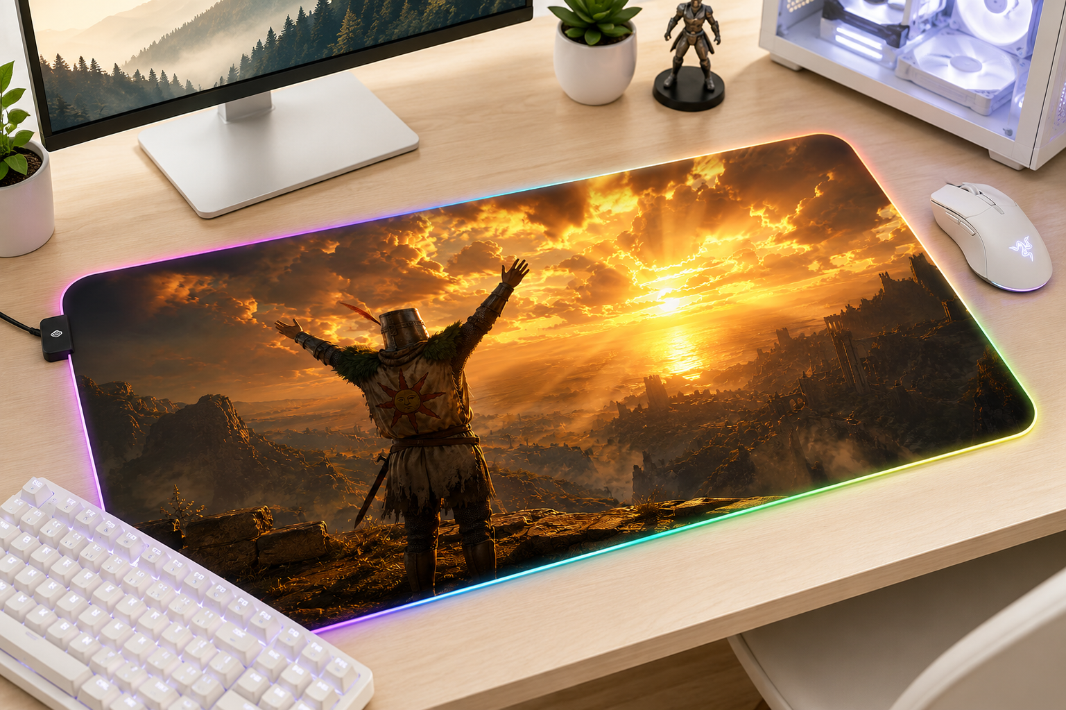 Dark Souls inspired XXL gaming mouse pad 02 LED version, 3 mm thick