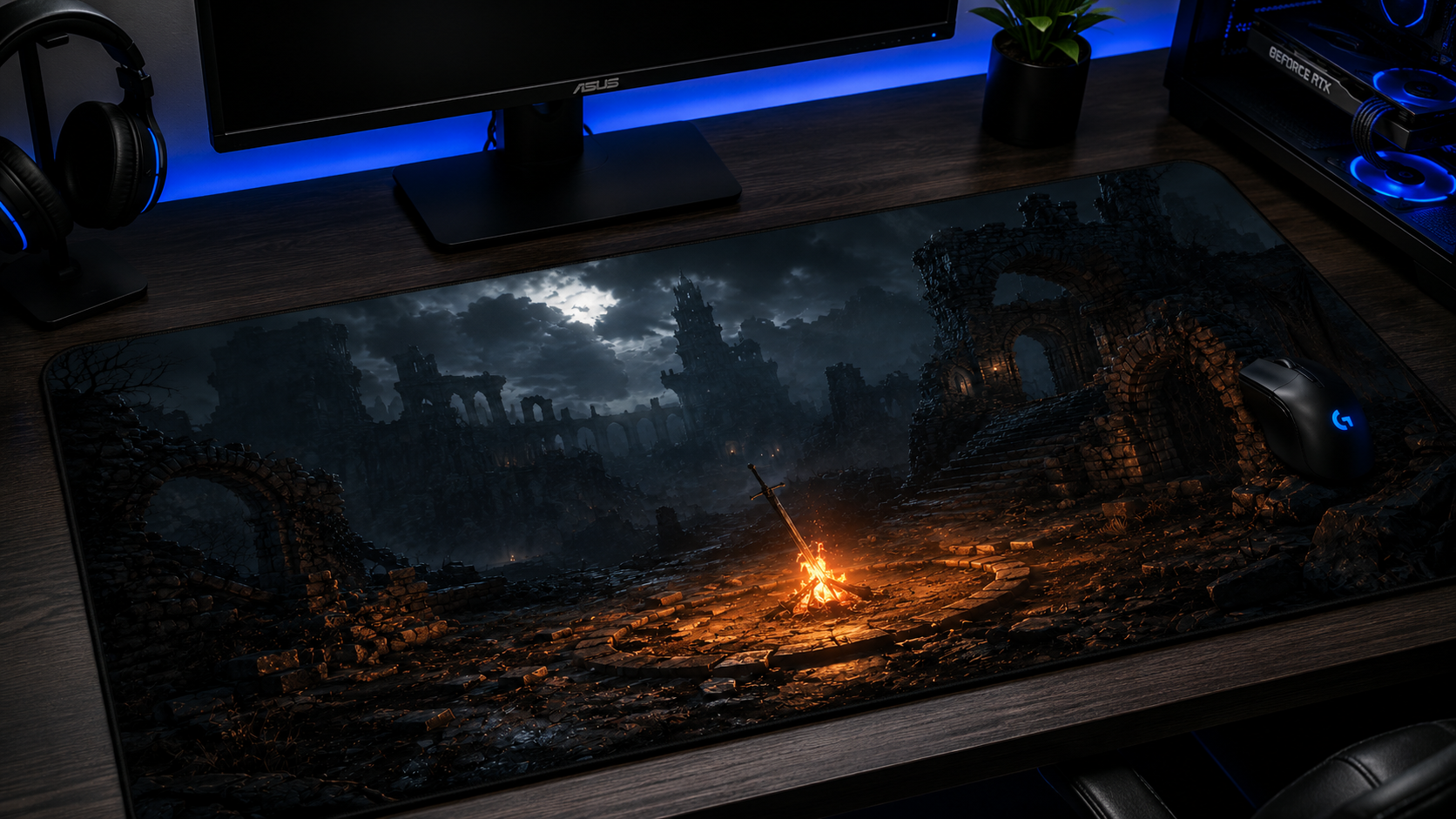 Dark Souls inspired XXL gaming mouse pad 03 Non-LED version, 3 mm thick