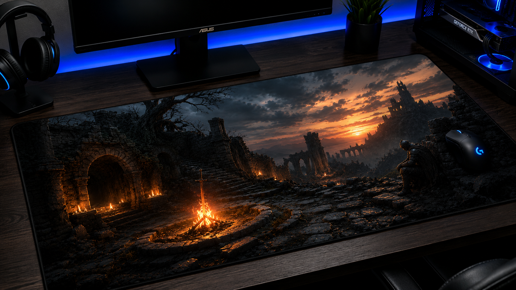 Dark Souls inspired XXL gaming mouse pad 06 Non-LED version, 3 mm thick