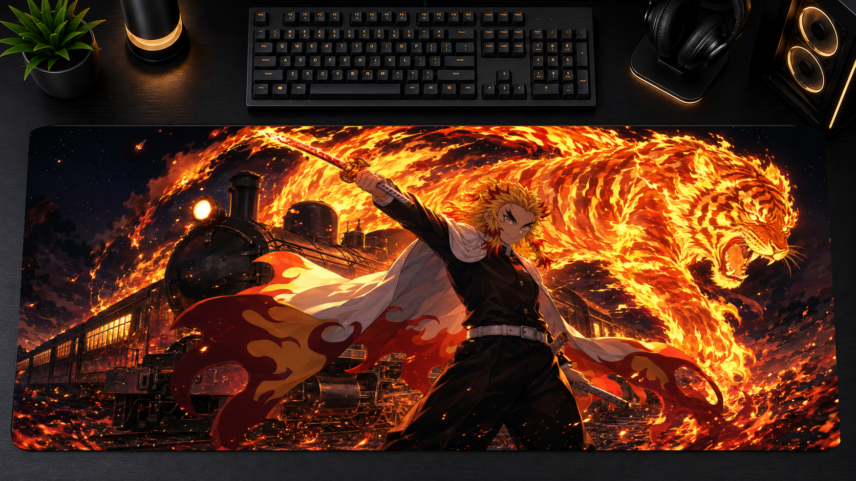 Demon Slayer inspired XXL gaming mouse pad 04 Non-LED version, 3 mm thick