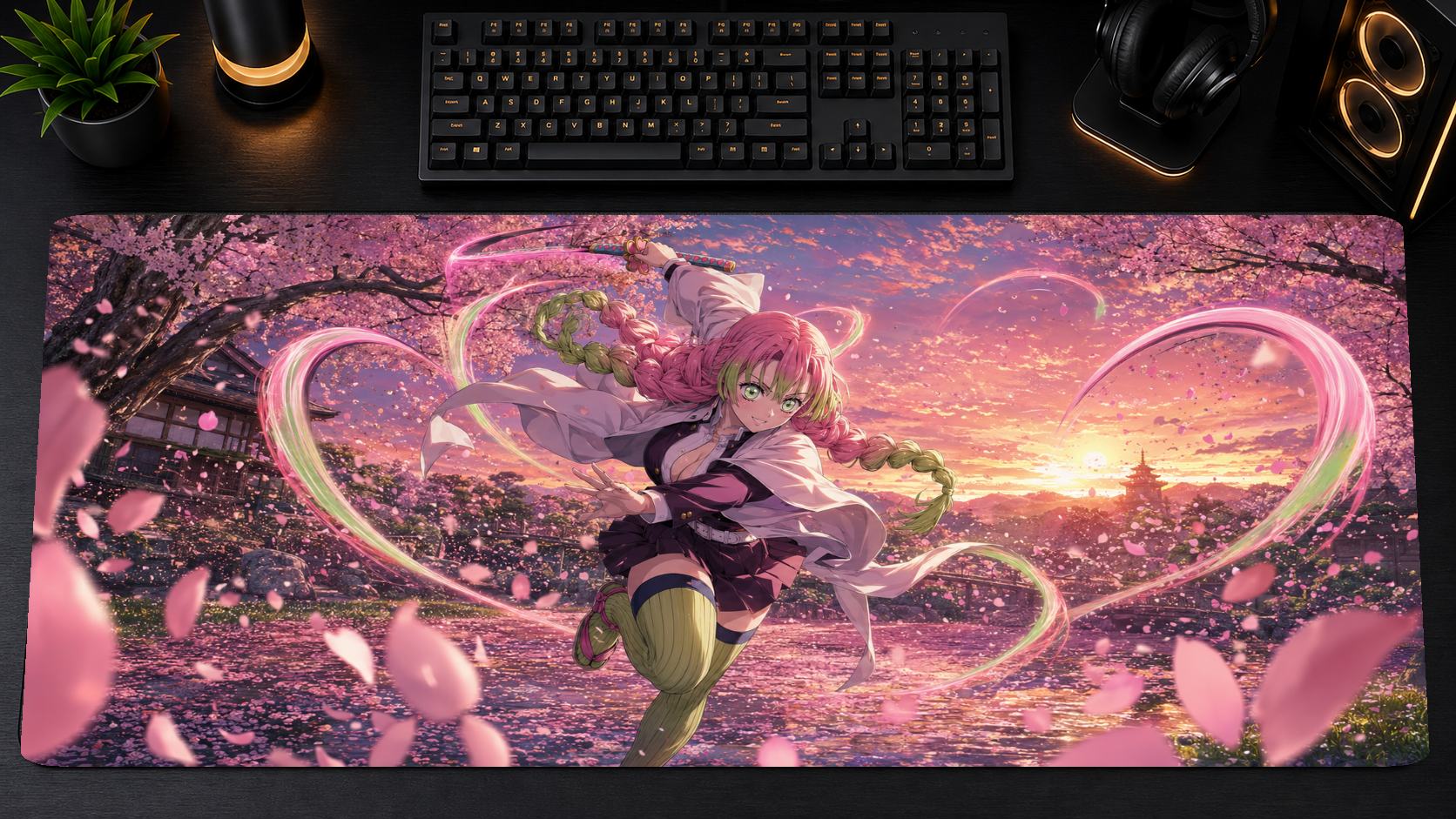 Demon Slayer inspired XXL gaming mouse pad 07 Non-LED version, 3 mm thick