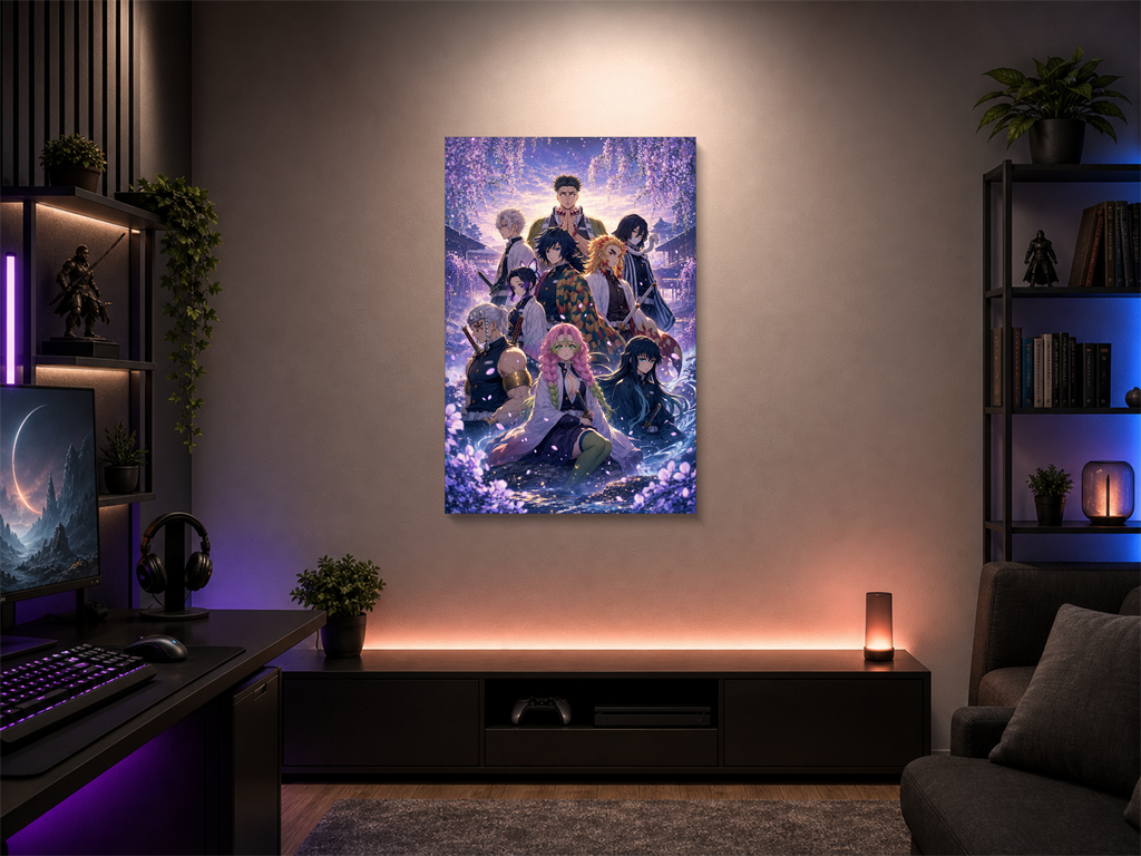 Demon Slayer inspired canvas poster room mockup 05
