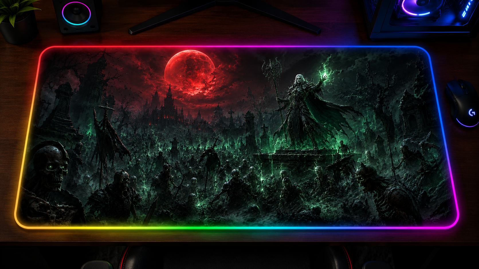 Diablo IV inspired XXL gaming mouse pad 04 LED version, 3 mm thick