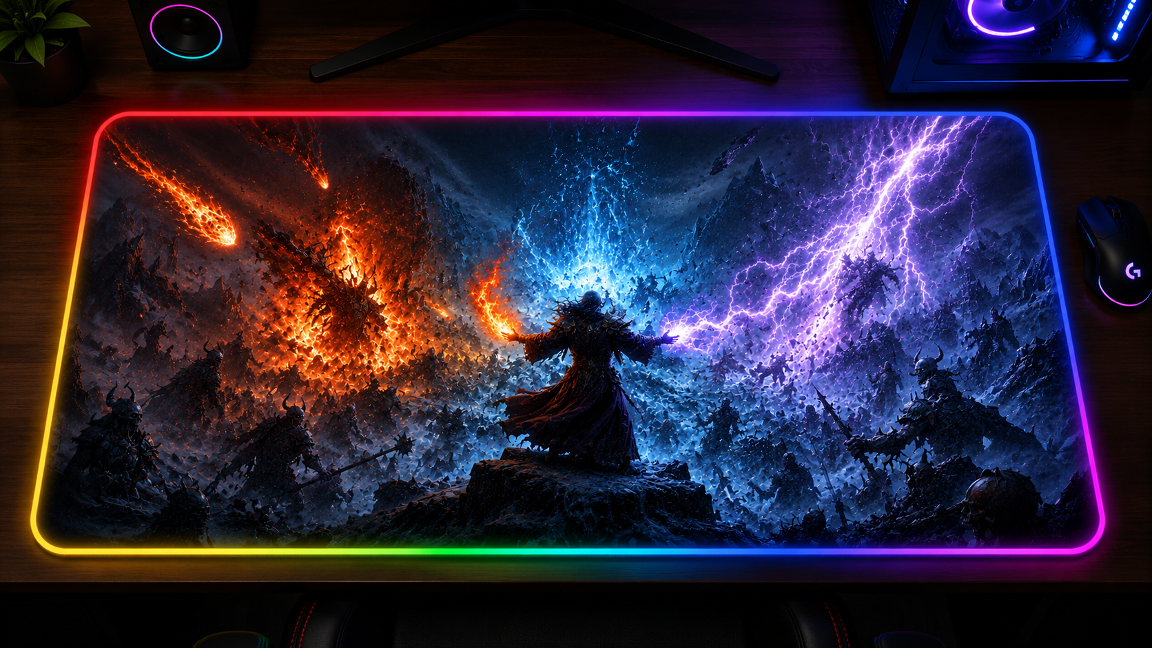 Diablo IV inspired XXL gaming mouse pad 05 LED version, 3 mm thick