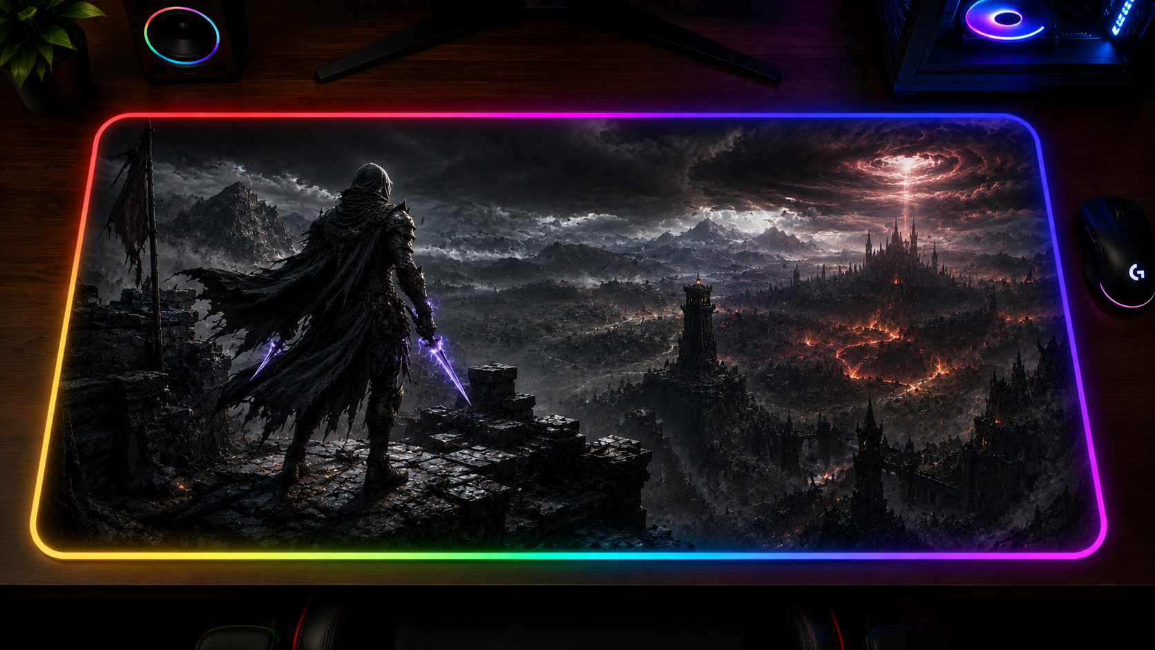 Diablo IV inspired XXL gaming mouse pad 06 LED version, 3 mm thick