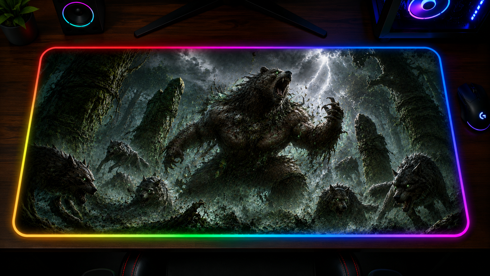 Diablo IV inspired XXL gaming mouse pad 08 LED version, 3 mm thick