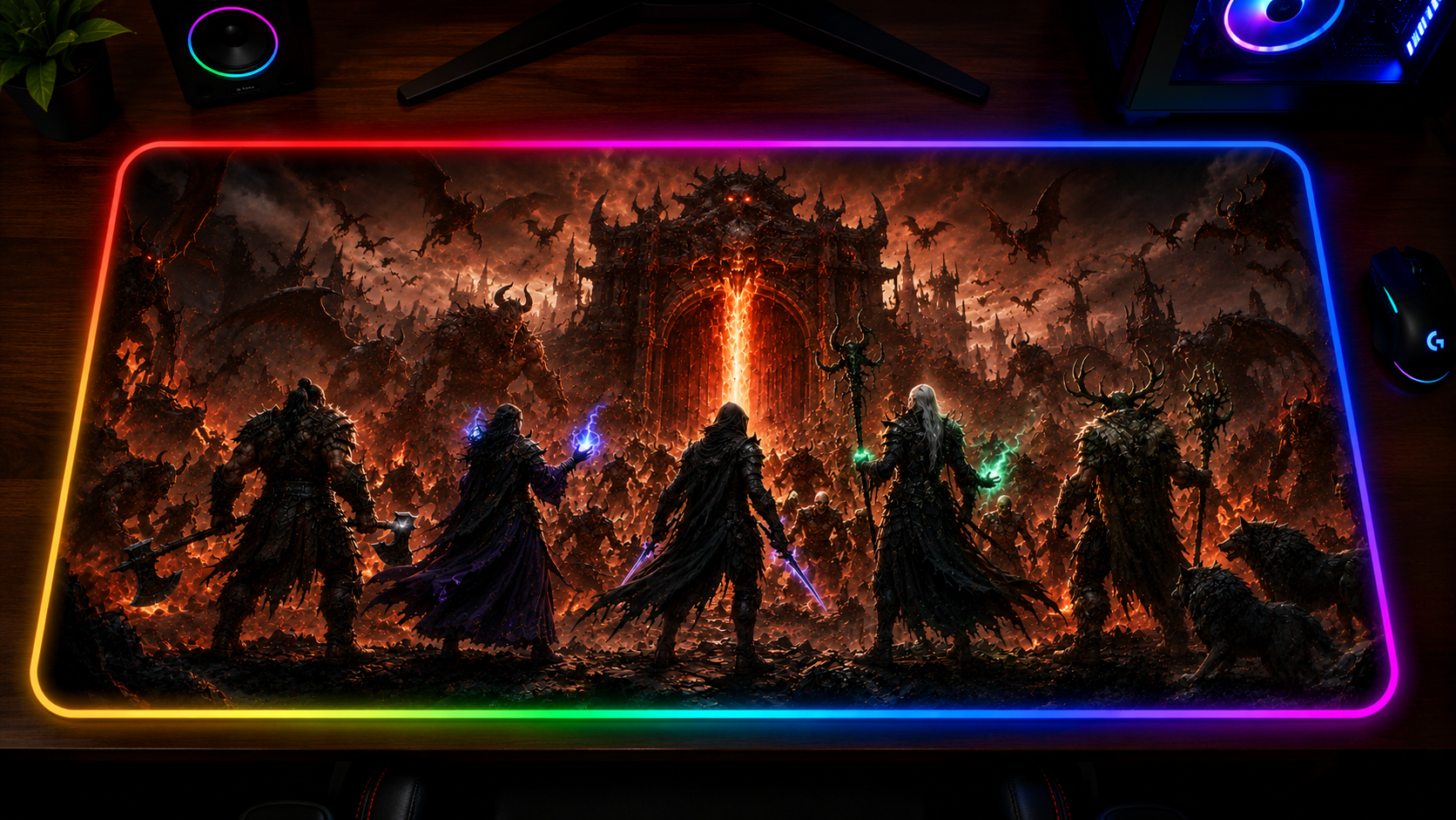 Diablo IV inspired XXL gaming mouse pad 09 LED version, 3 mm thick