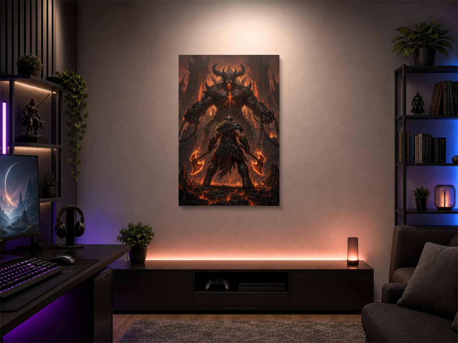 Diablo IV inspired canvas poster room mockup 02