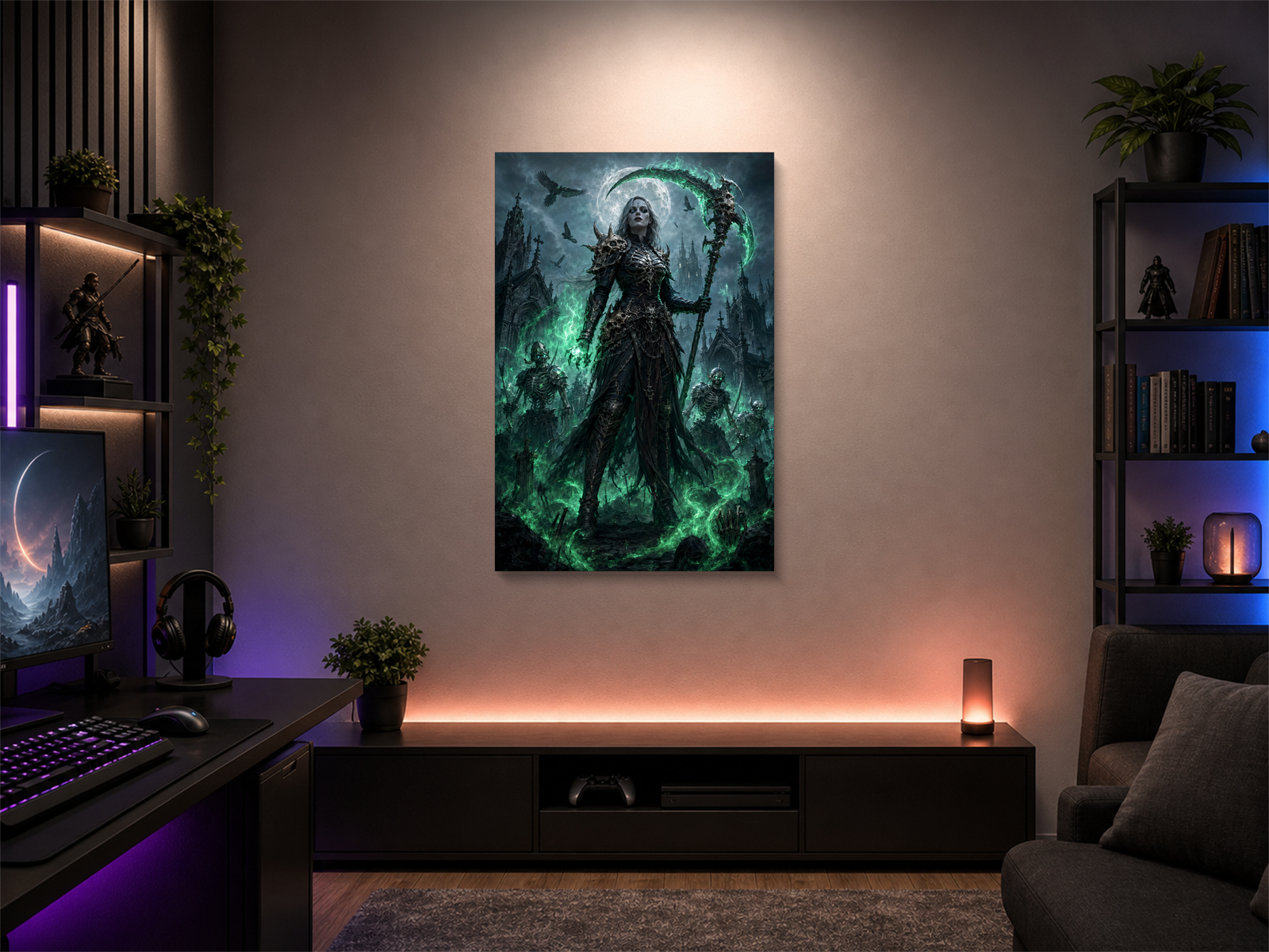 Diablo IV inspired canvas poster room mockup 03