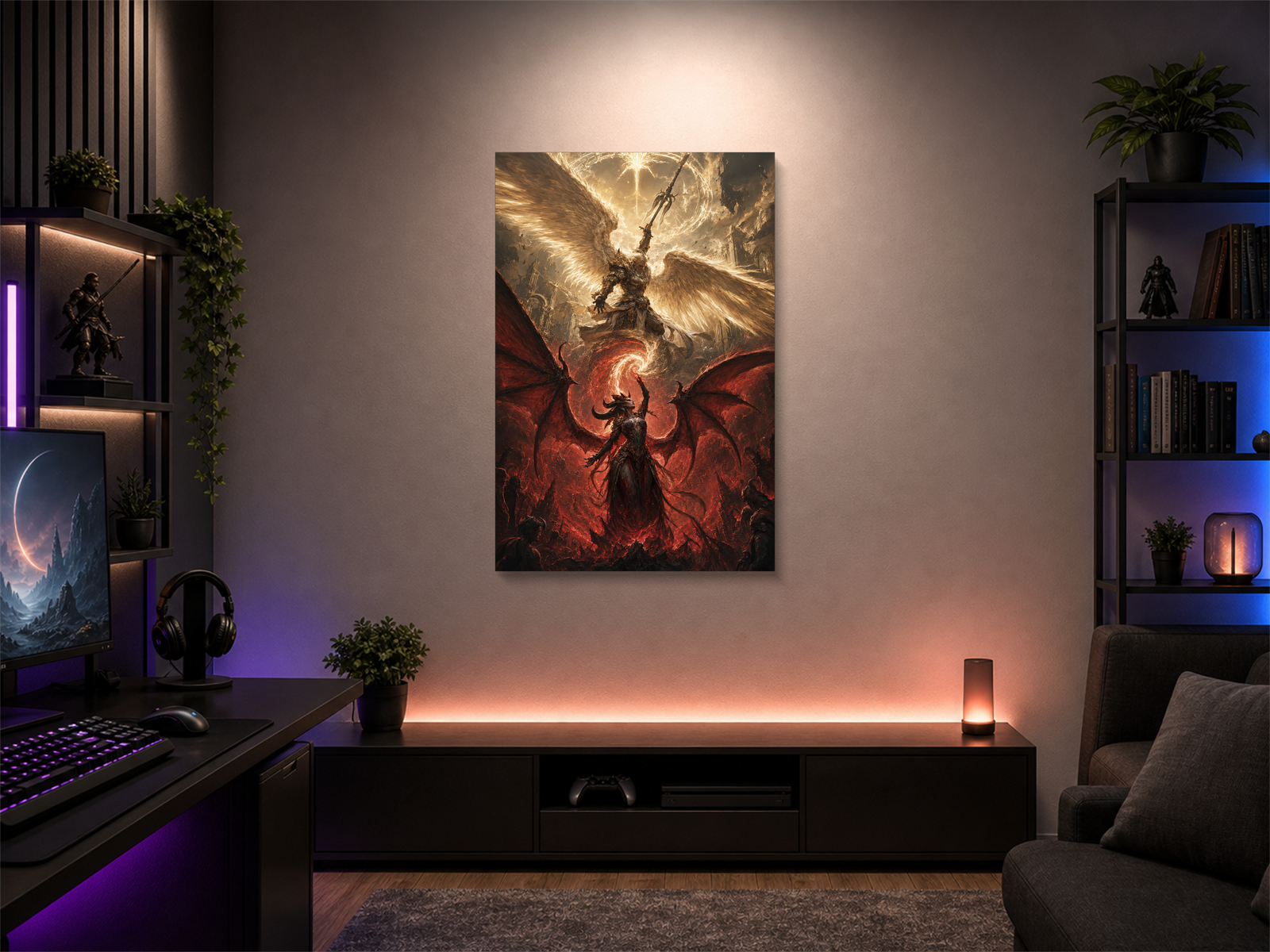 Diablo IV inspired canvas poster room mockup 04