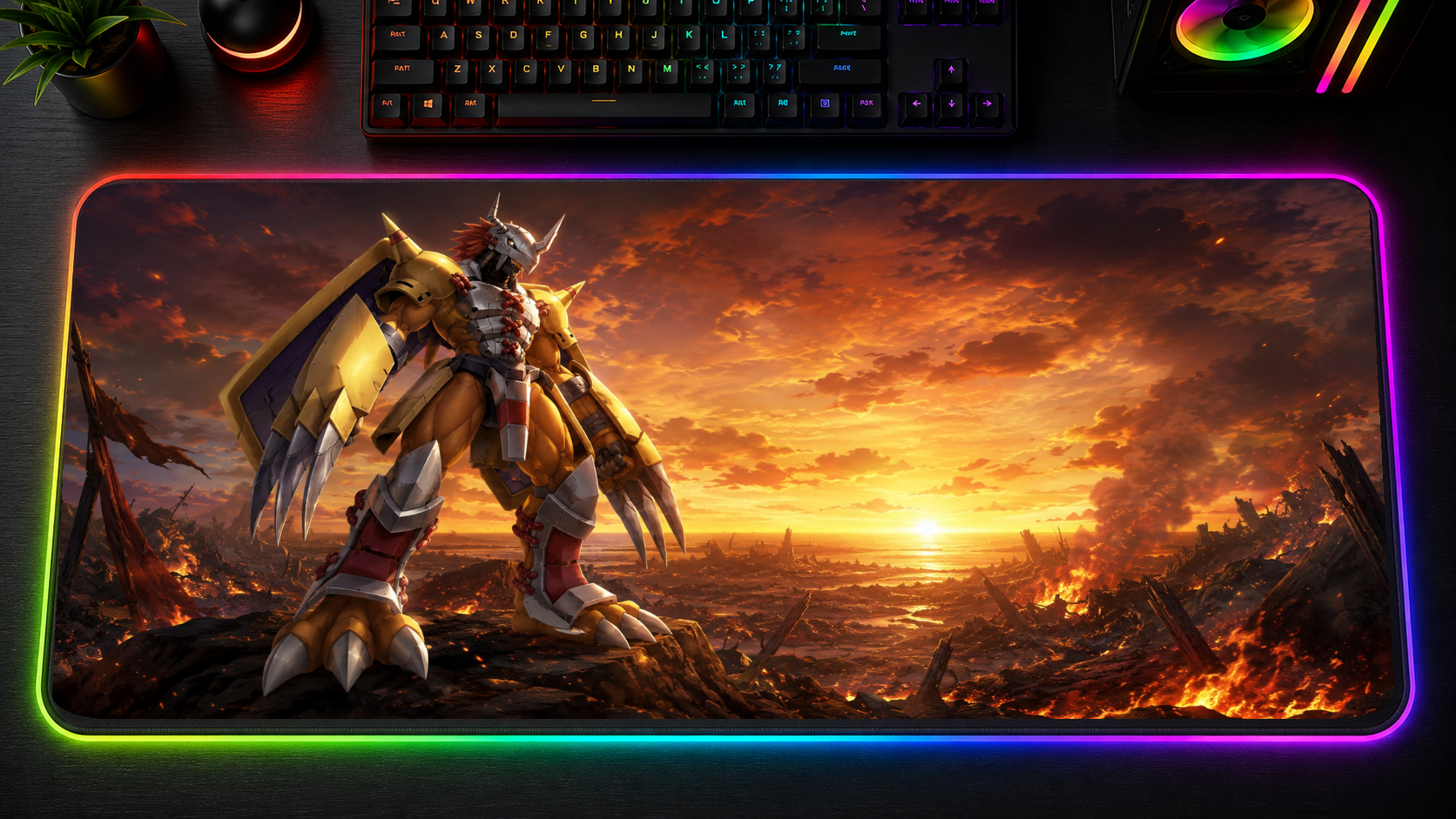 Digimon inspired XXL gaming mouse pad 01 LED version, 3 mm thick