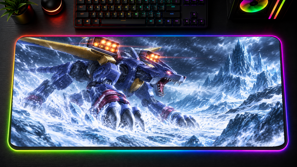 Digimon inspired XXL gaming mouse pad 02 LED version, 3 mm thick