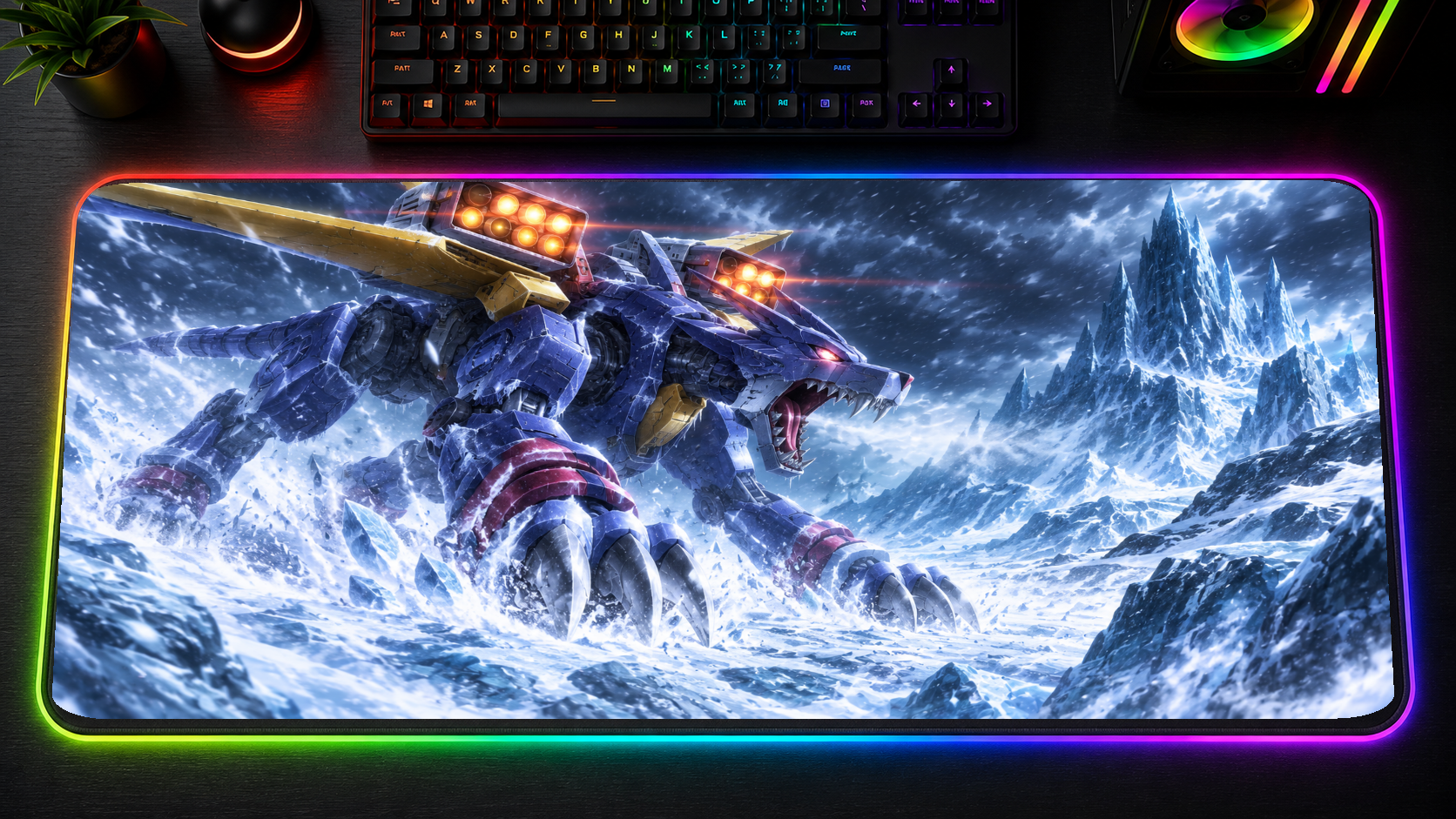 Digimon inspired XXL gaming mouse pad 02 LED version, 3 mm thick