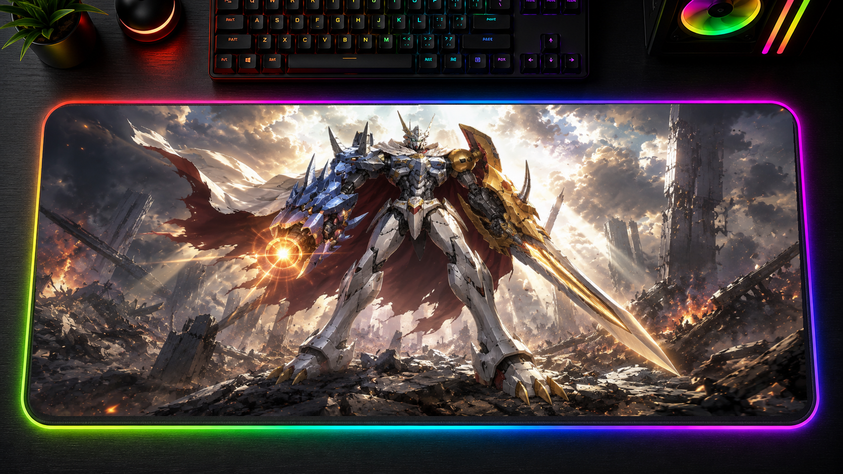 Digimon inspired XXL gaming mouse pad 03 LED version, 3 mm thick