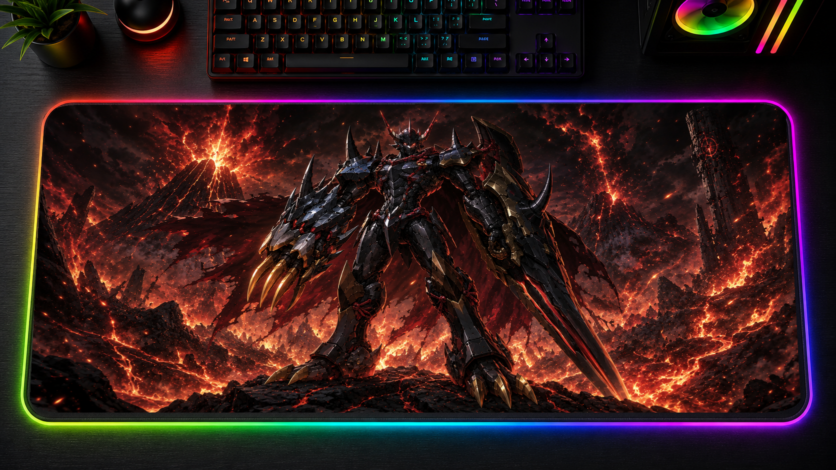 Digimon inspired XXL gaming mouse pad 07 LED version, 3 mm thick