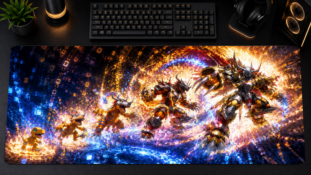 Digimon inspired XXL gaming mouse pad 09 Non-LED version, 3 mm thick