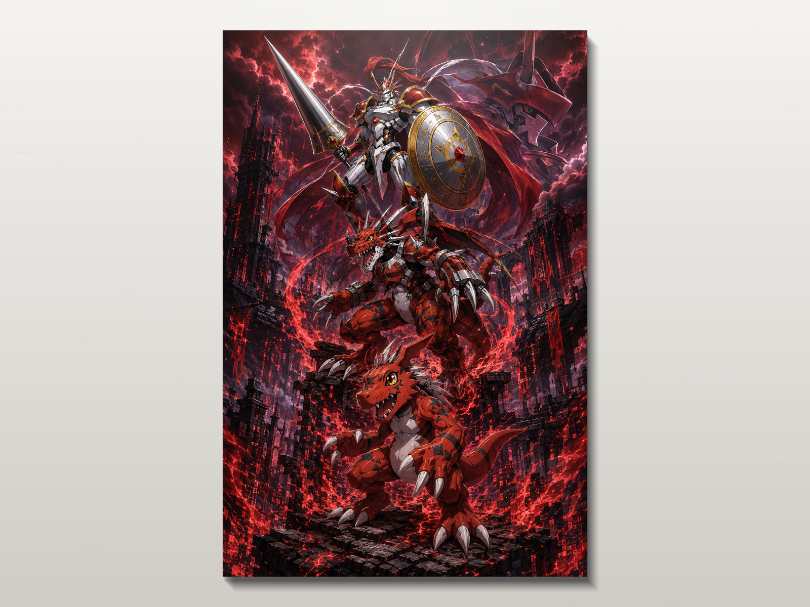 Digimon Evolutions inspired canvas poster 04 clean wall art preview