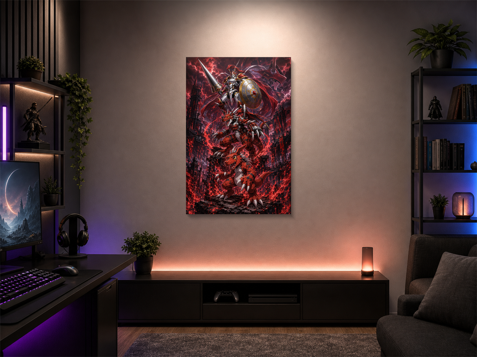 Digimon Evolutions inspired canvas poster 04 room mockup