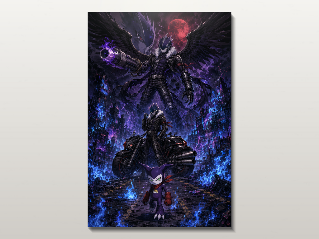 Digimon Evolutions inspired canvas poster 05 clean wall art preview