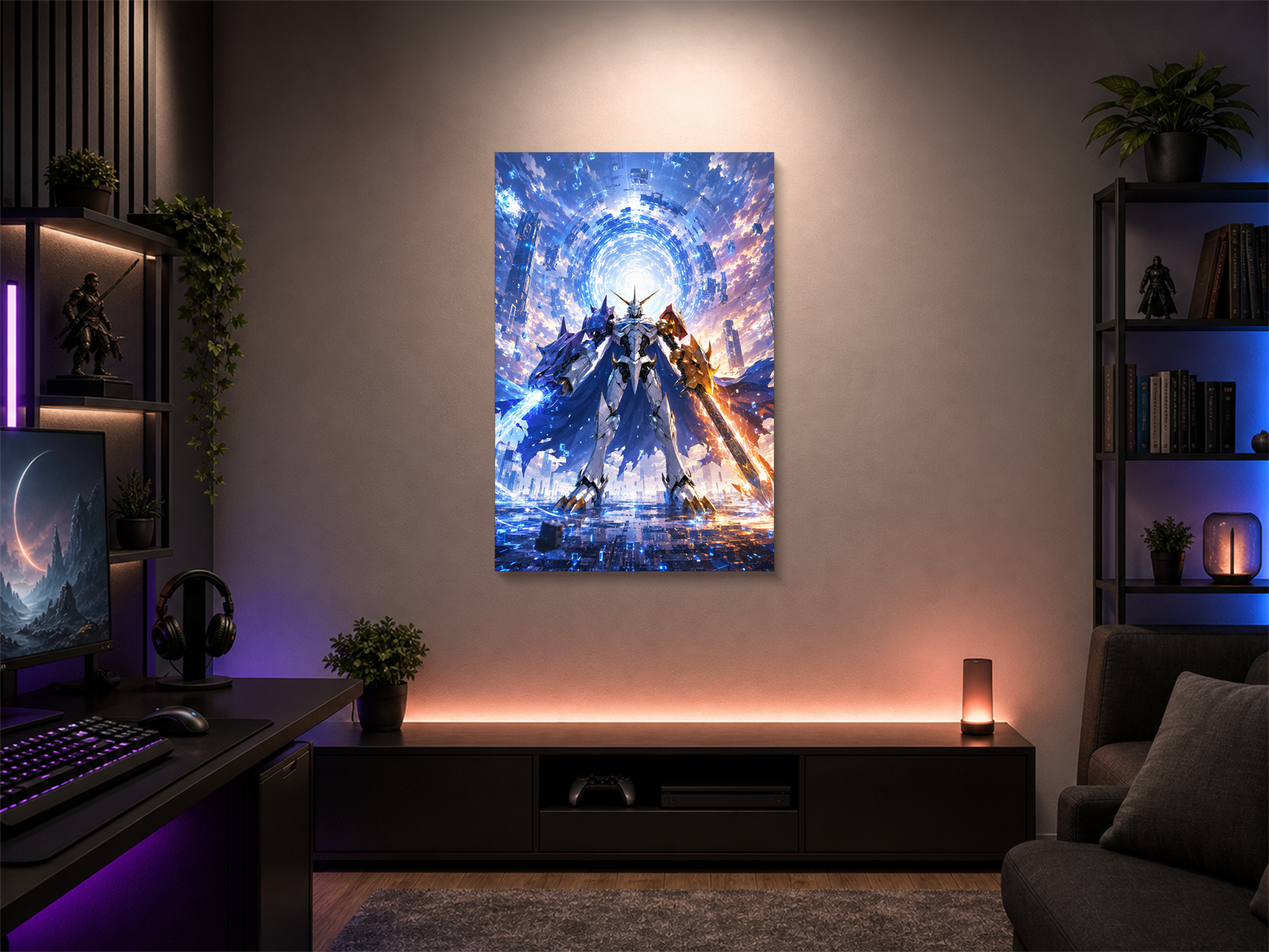 Digimon inspired canvas poster room mockup 02
