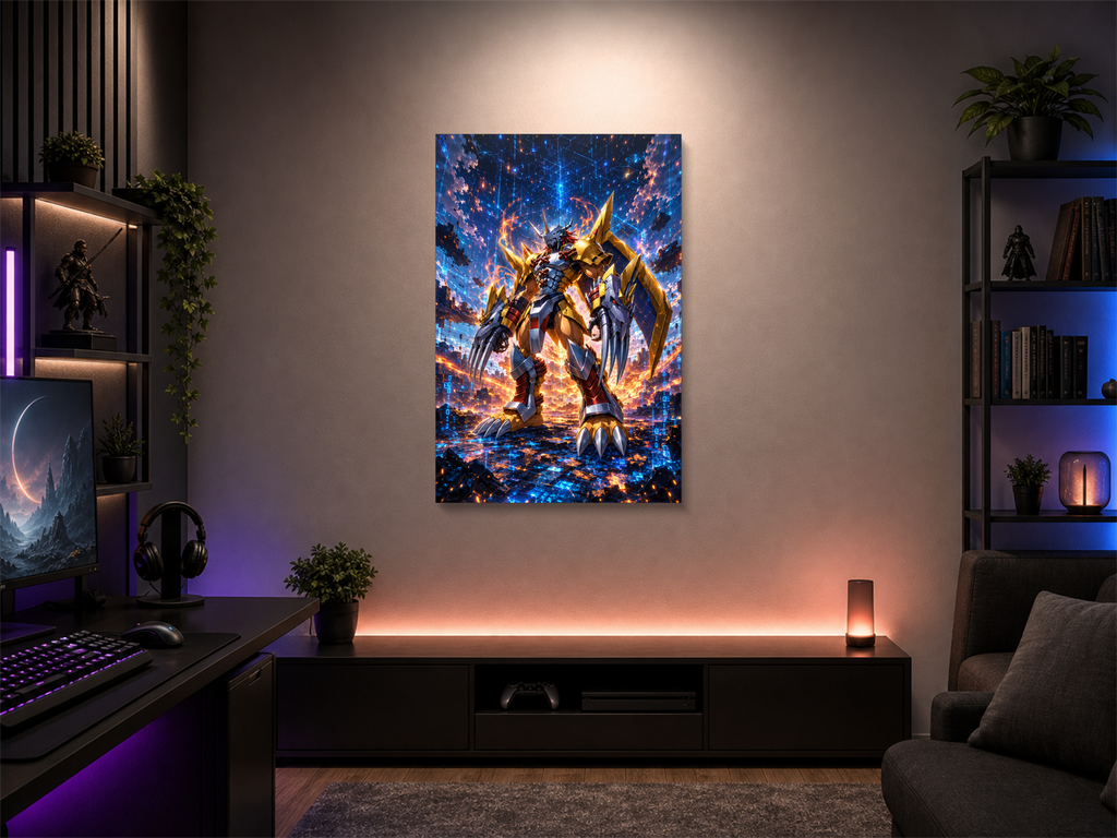 Digimon inspired canvas poster room mockup 03