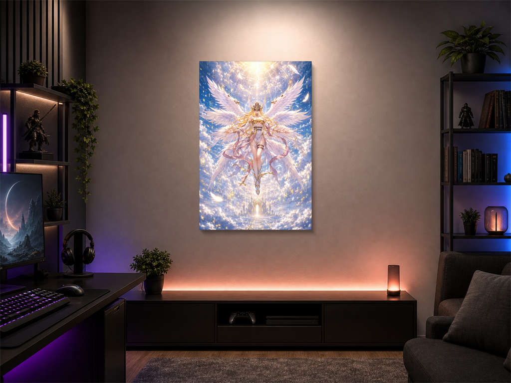 Digimon inspired canvas poster room mockup 04