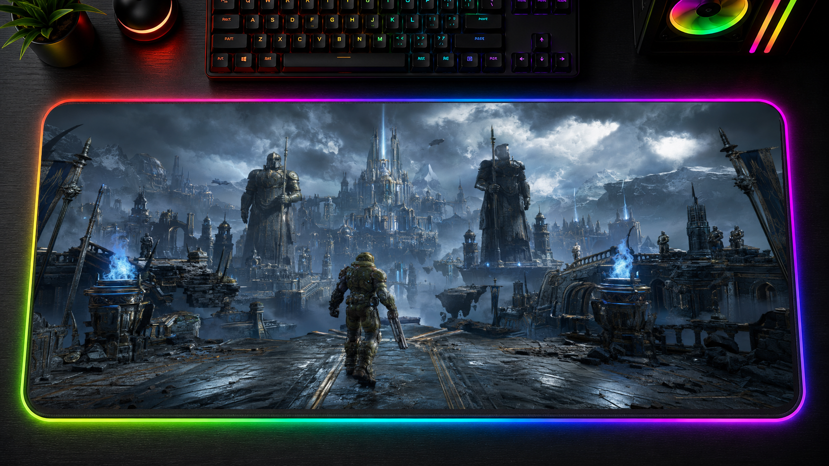 Doom inspired XXL gaming mouse pad 05 LED RGB version, 3 mm thick