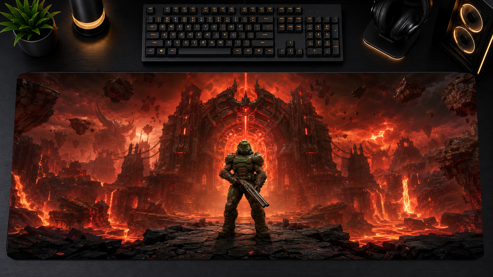 Doom inspired XXL gaming mouse pad 01 Non-LED version, 3 mm thick
