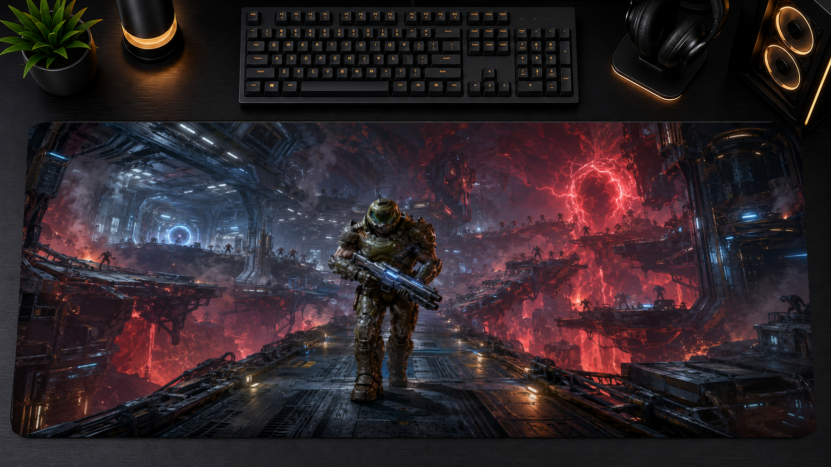 Doom inspired XXL gaming mouse pad 02 Non-LED version, 3 mm thick
